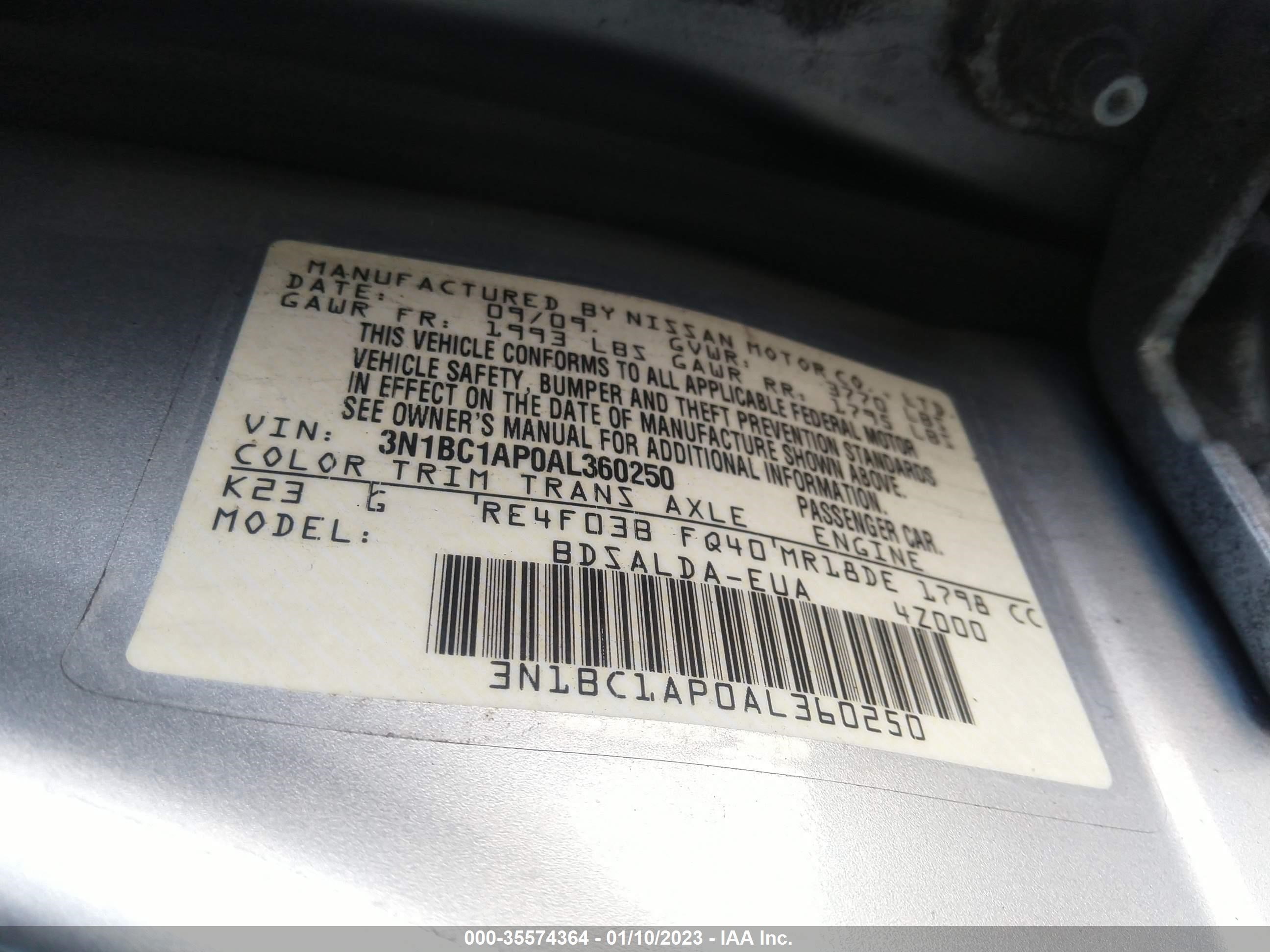 Photo 8 VIN: 3N1BC1AP0AL360250 - NISSAN VERSA 