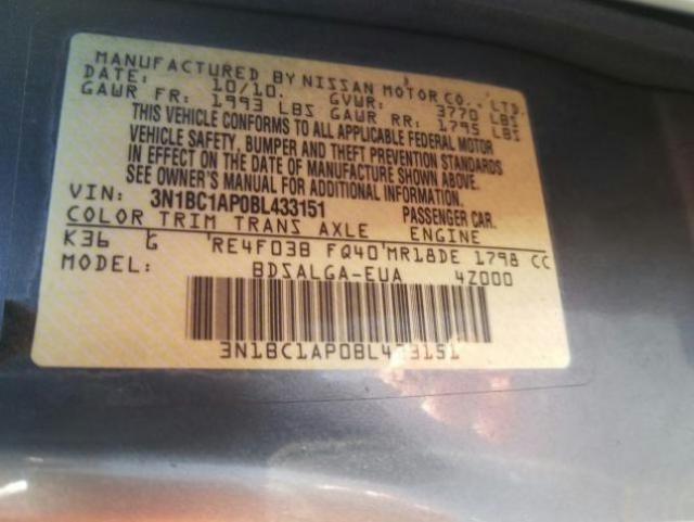 Photo 9 VIN: 3N1BC1AP0BL433151 - NISSAN VERSA S 