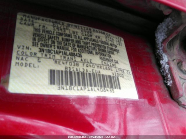 Photo 8 VIN: 3N1BC1AP1AL408435 - NISSAN VERSA 