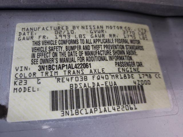 Photo 9 VIN: 3N1BC1AP1AL422061 - NISSAN VERSA S 