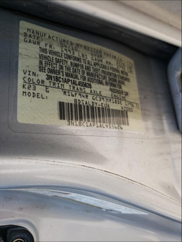 Photo 9 VIN: 3N1BC1AP1AL455626 - NISSAN VERSA S 