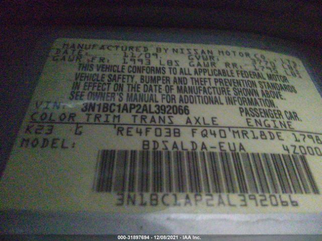 Photo 8 VIN: 3N1BC1AP2AL392066 - NISSAN VERSA 