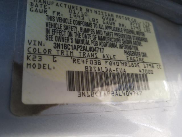 Photo 9 VIN: 3N1BC1AP2AL404717 - NISSAN VERSA S 