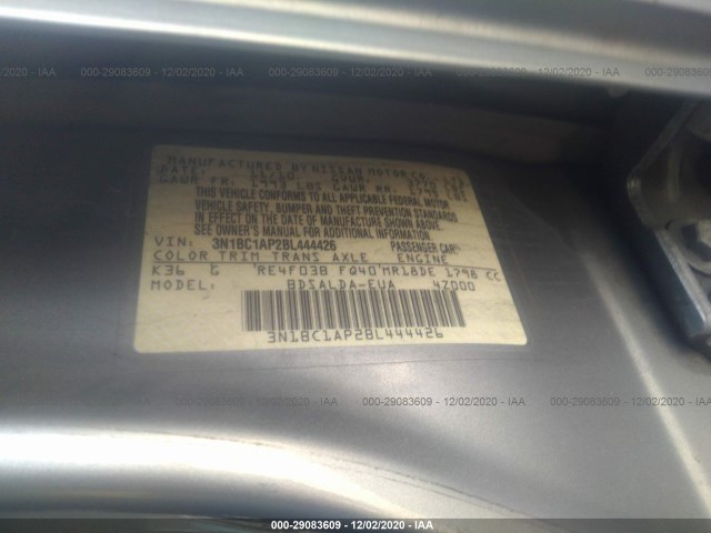 Photo 8 VIN: 3N1BC1AP2BL444426 - NISSAN VERSA 