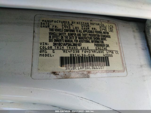 Photo 8 VIN: 3N1BC1AP3AL366107 - NISSAN VERSA 