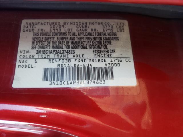 Photo 9 VIN: 3N1BC1AP3AL374823 - NISSAN VERSA S 