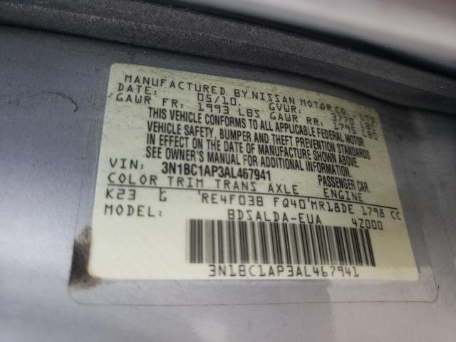 Photo 9 VIN: 3N1BC1AP3AL467941 - NISSAN VERSA S 