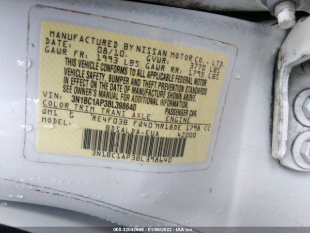 Photo 8 VIN: 3N1BC1AP3BL398640 - NISSAN VERSA 