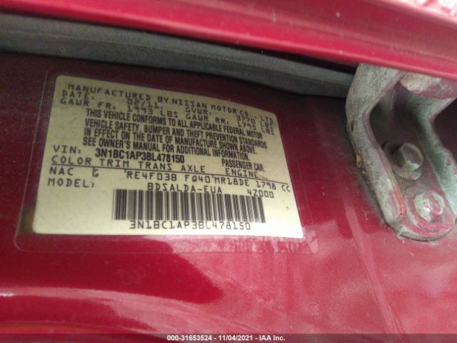 Photo 8 VIN: 3N1BC1AP3BL478150 - NISSAN VERSA 