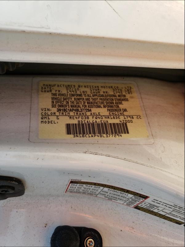 Photo 9 VIN: 3N1BC1AP4BL377294 - NISSAN VERSA S 