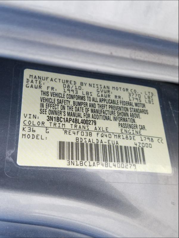 Photo 9 VIN: 3N1BC1AP4BL400279 - NISSAN VERSA 