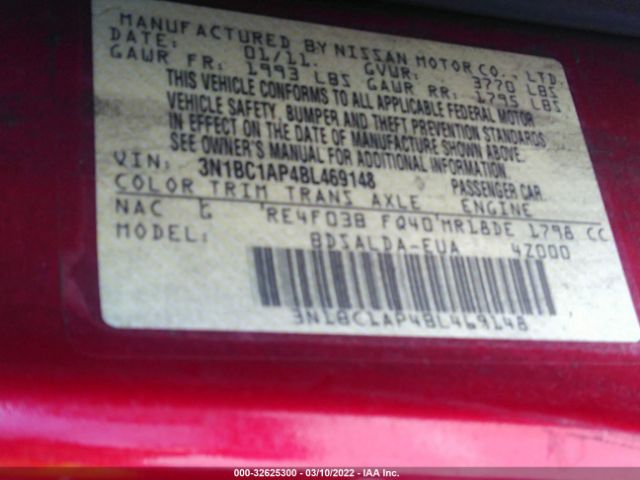 Photo 8 VIN: 3N1BC1AP4BL469148 - NISSAN VERSA 