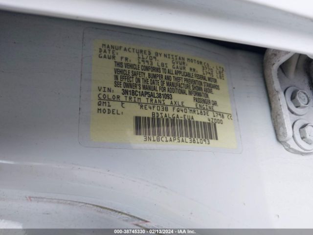 Photo 8 VIN: 3N1BC1AP5AL381093 - NISSAN VERSA 