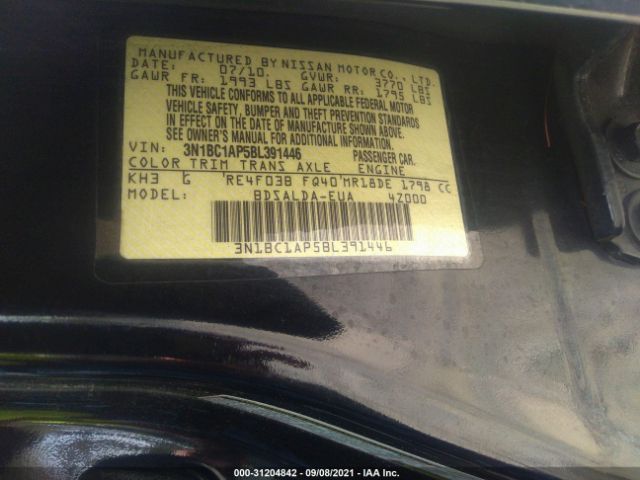 Photo 8 VIN: 3N1BC1AP5BL391446 - NISSAN VERSA 