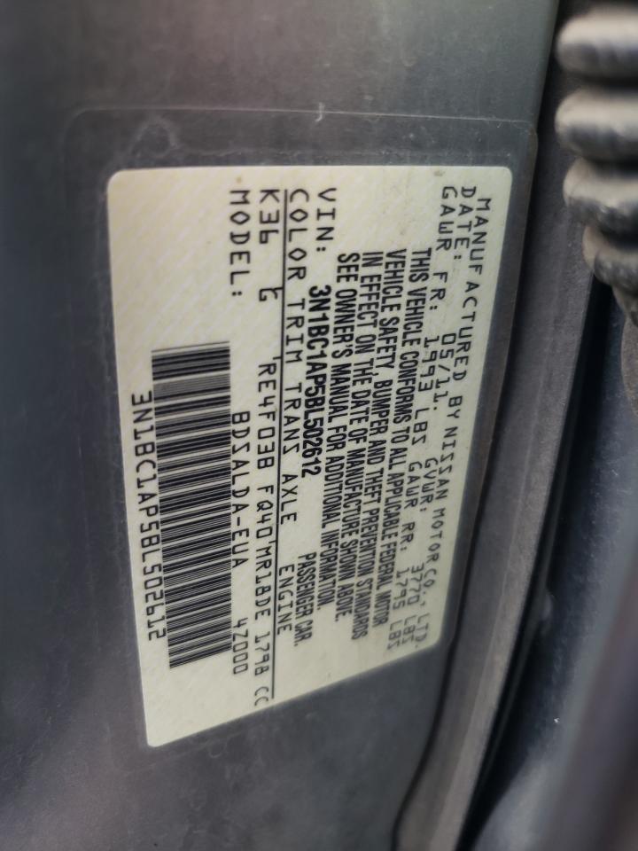 Photo 11 VIN: 3N1BC1AP5BL502612 - NISSAN VERSA 