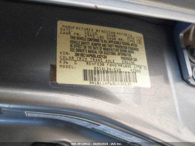 Photo 8 VIN: 3N1BC1AP6BL432134 - NISSAN VERSA 