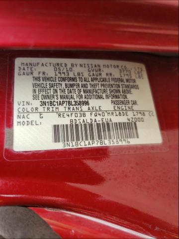 Photo 9 VIN: 3N1BC1AP7BL358996 - NISSAN VERSA S 