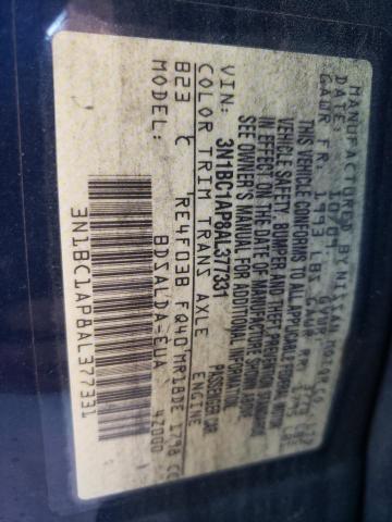 Photo 9 VIN: 3N1BC1AP8AL377331 - NISSAN VERSA S 