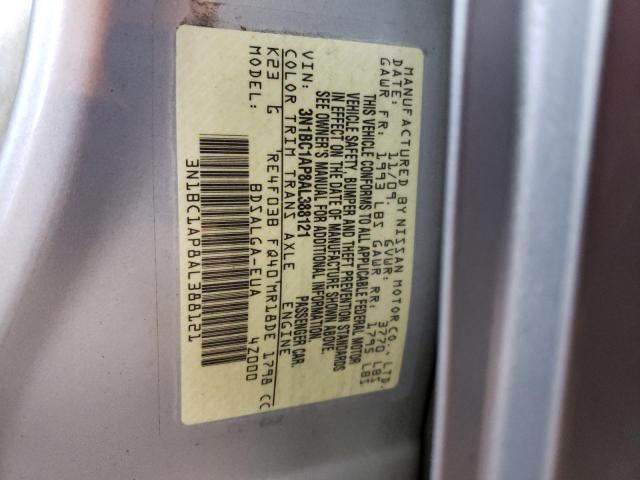 Photo 11 VIN: 3N1BC1AP8AL388121 - NISSAN VERSA S 