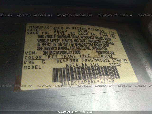 Photo 8 VIN: 3N1BC1AP8AL417360 - NISSAN VERSA 