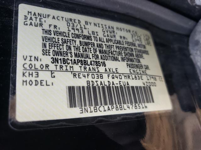 Photo 9 VIN: 3N1BC1AP8BL478516 - NISSAN VERSA S 