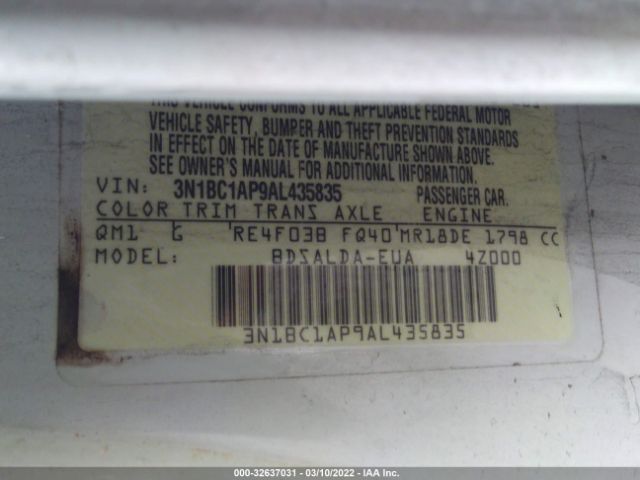 Photo 8 VIN: 3N1BC1AP9AL435835 - NISSAN VERSA 