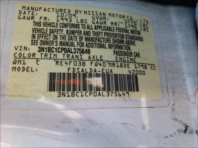 Photo 9 VIN: 3N1BC1CP0AL375649 - NISSAN VERSA S 