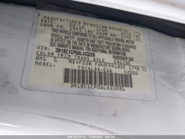 Photo 8 VIN: 3N1BC1CP0AL433226 - NISSAN VERSA 