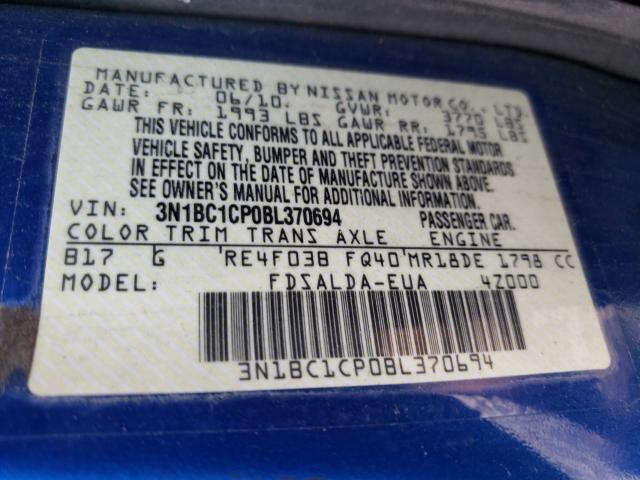 Photo 9 VIN: 3N1BC1CP0BL370694 - NISSAN VERSA S 