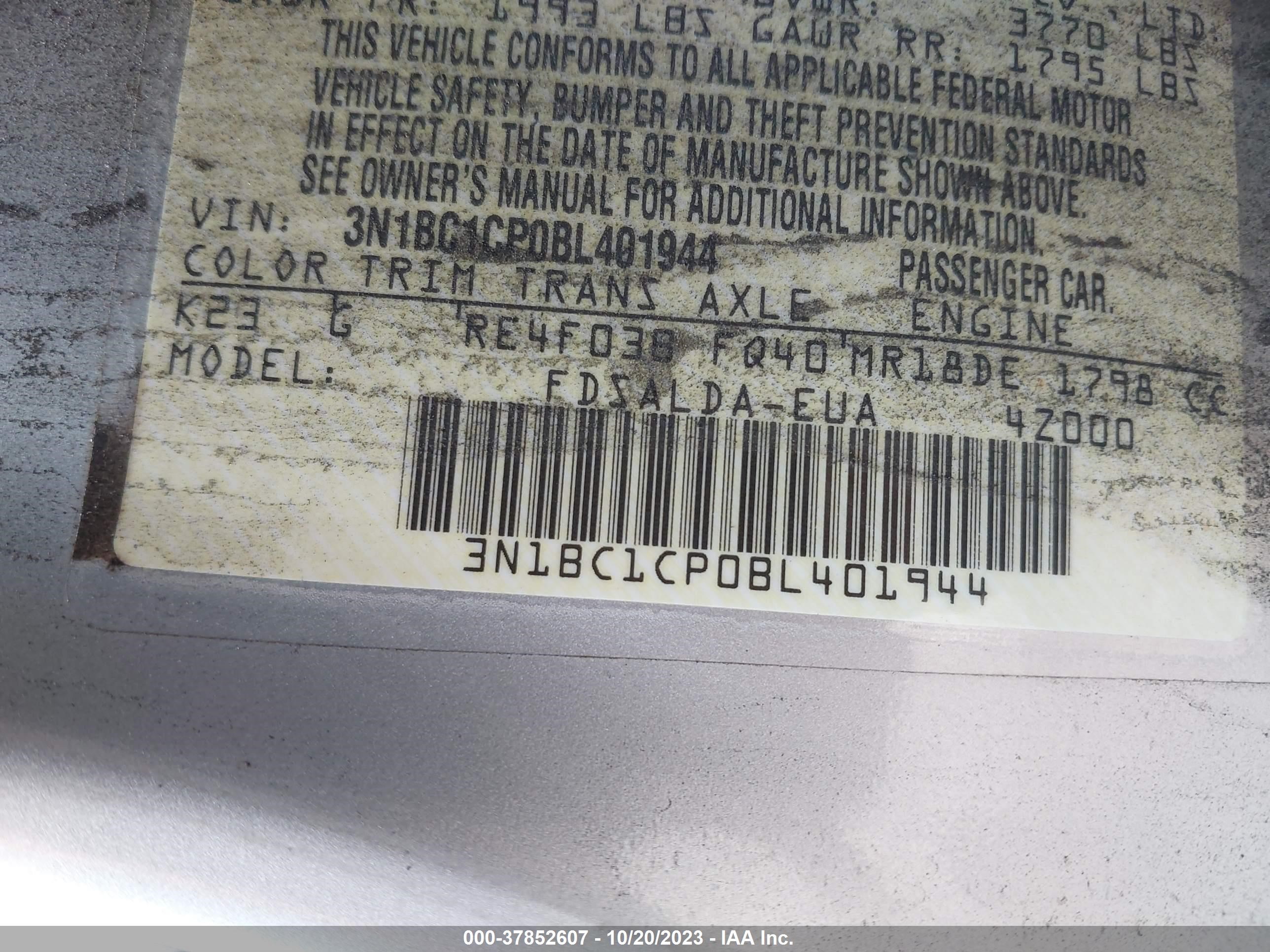 Photo 8 VIN: 3N1BC1CP0BL401944 - NISSAN VERSA 