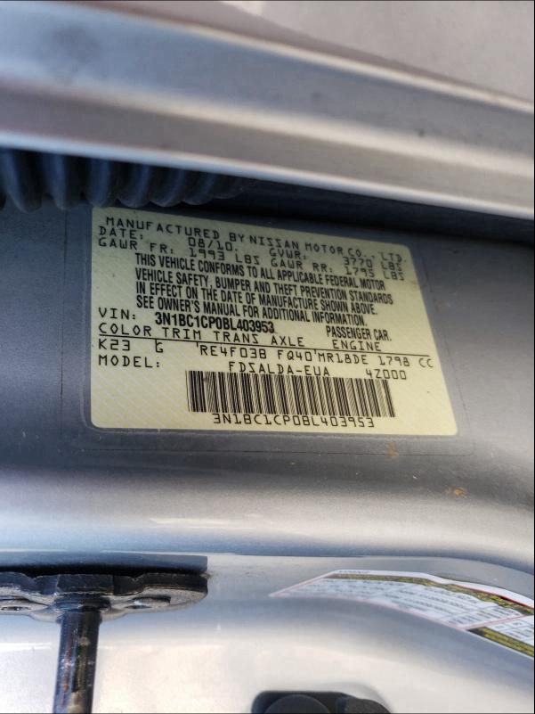 Photo 9 VIN: 3N1BC1CP0BL403953 - NISSAN VERSA S 