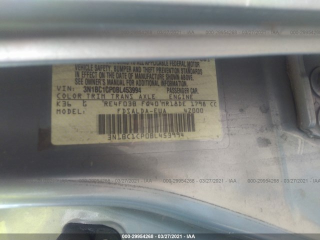 Photo 8 VIN: 3N1BC1CP0BL453994 - NISSAN VERSA 