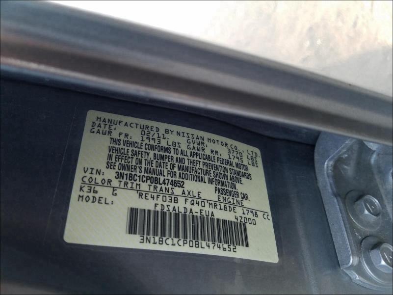 Photo 9 VIN: 3N1BC1CP0BL474652 - NISSAN VERSA S 