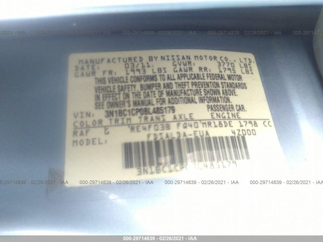 Photo 8 VIN: 3N1BC1CP0BL485179 - NISSAN VERSA 