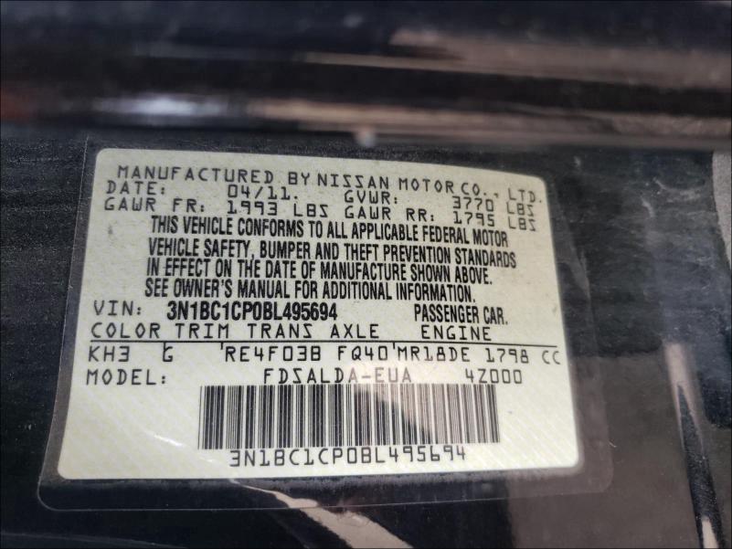 Photo 9 VIN: 3N1BC1CP0BL495694 - NISSAN VERSA S 