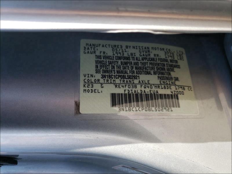 Photo 9 VIN: 3N1BC1CP0BL502921 - NISSAN VERSA S 