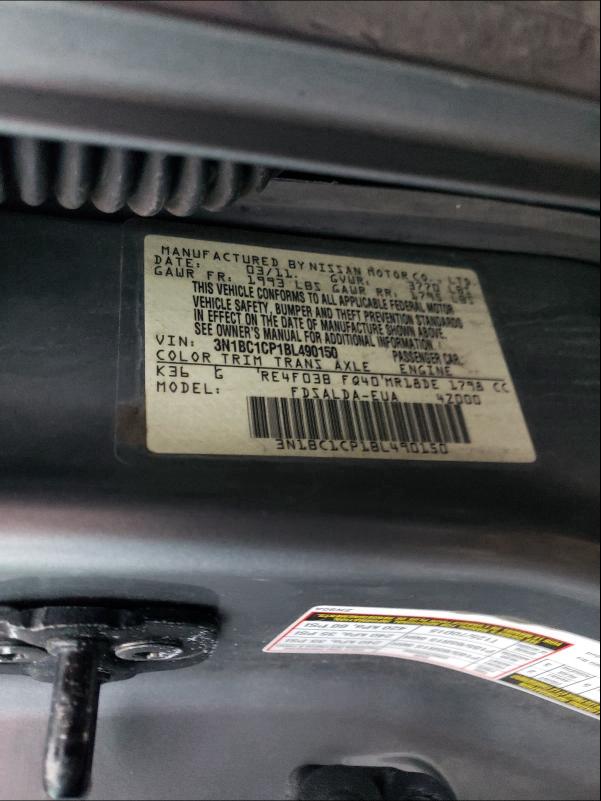 Photo 9 VIN: 3N1BC1CP1BL490150 - NISSAN VERSA S 