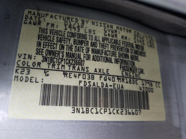 Photo 9 VIN: 3N1BC1CP1CK236607 - NISSAN VERSA S 