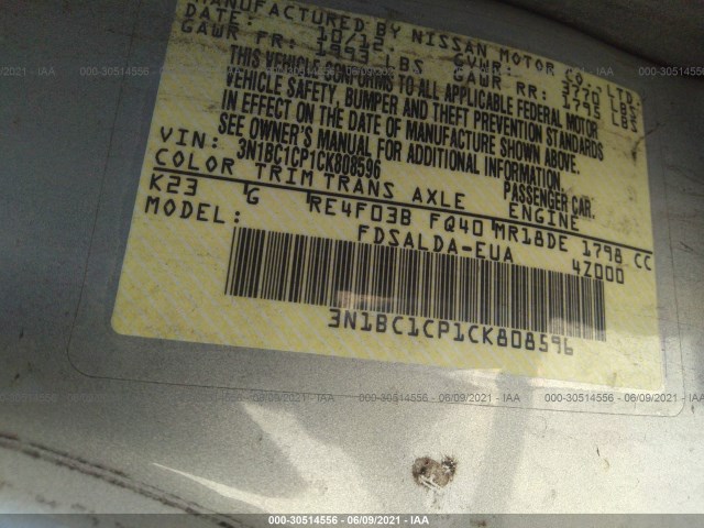 Photo 8 VIN: 3N1BC1CP1CK808596 - NISSAN VERSA 