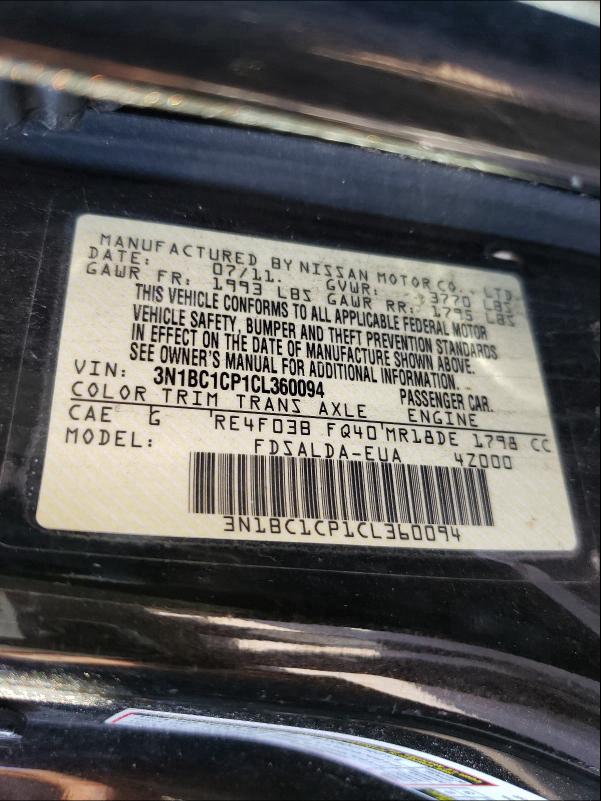 Photo 9 VIN: 3N1BC1CP1CL360094 - NISSAN VERSA S 