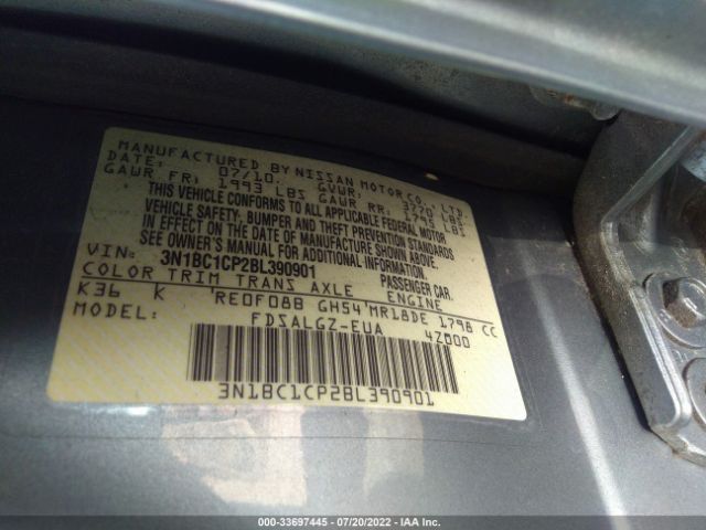 Photo 8 VIN: 3N1BC1CP2BL390901 - NISSAN VERSA 