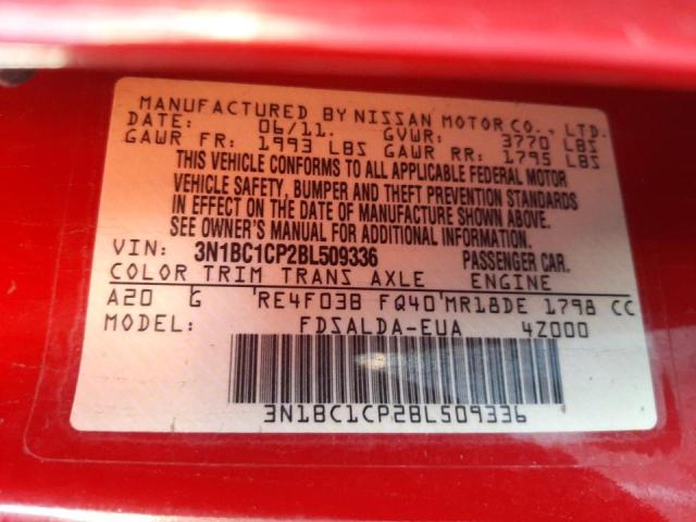 Photo 9 VIN: 3N1BC1CP2BL509336 - NISSAN VERSA S 