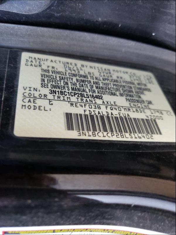 Photo 9 VIN: 3N1BC1CP2BL516402 - NISSAN VERSA S 