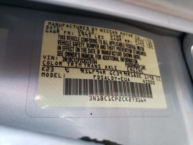 Photo 9 VIN: 3N1BC1CP2CK273164 - NISSAN VERSA S 