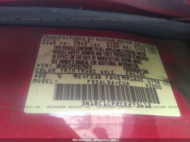 Photo 8 VIN: 3N1BC1CP2CK275612 - NISSAN VERSA 