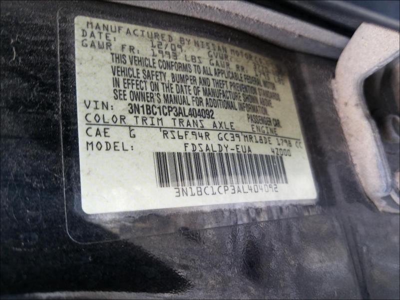 Photo 9 VIN: 3N1BC1CP3AL404092 - NISSAN VERSA S 