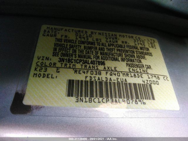 Photo 8 VIN: 3N1BC1CP3AL407896 - NISSAN VERSA 