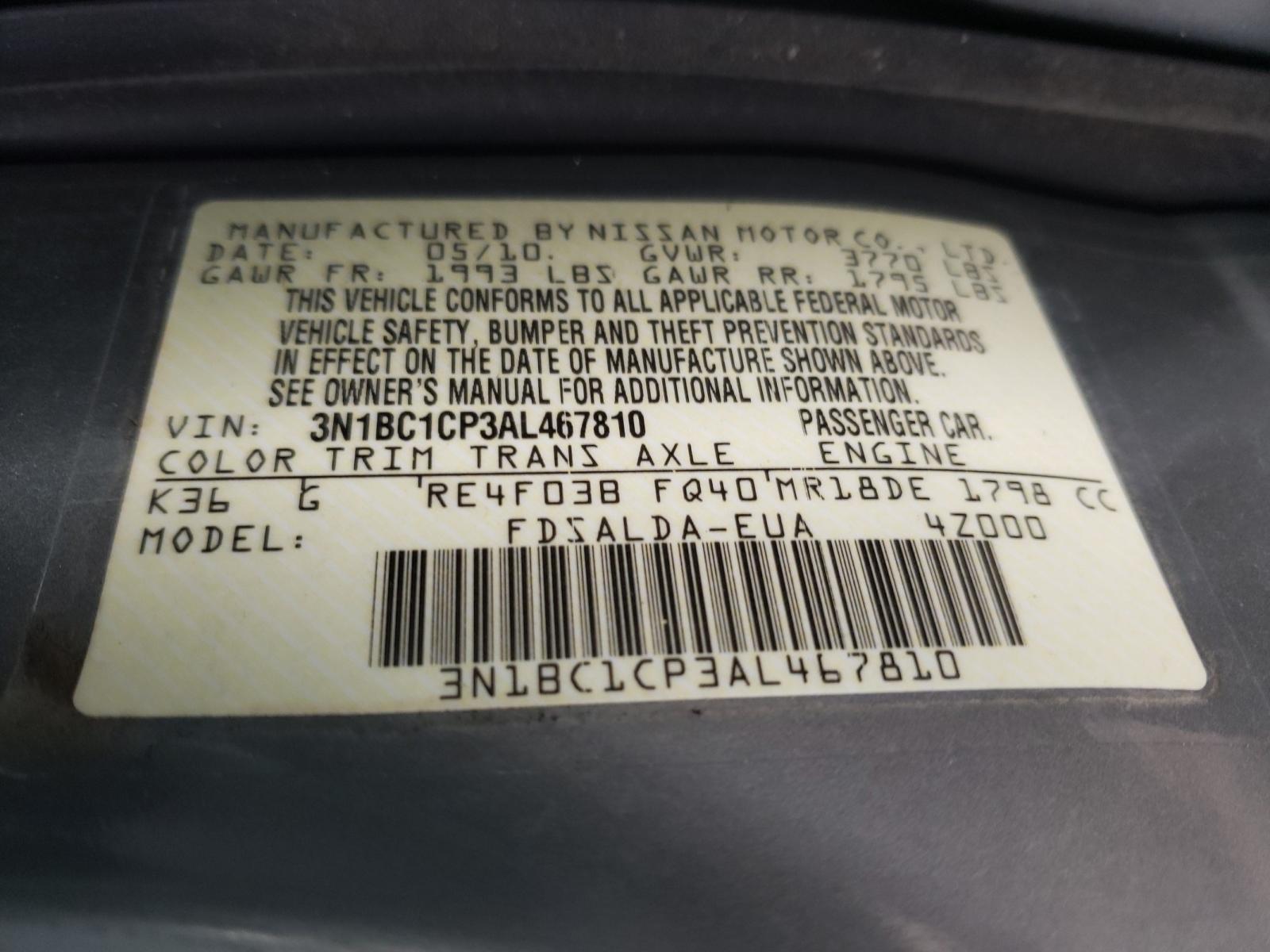 Photo 9 VIN: 3N1BC1CP3AL467810 - NISSAN VERSA S 