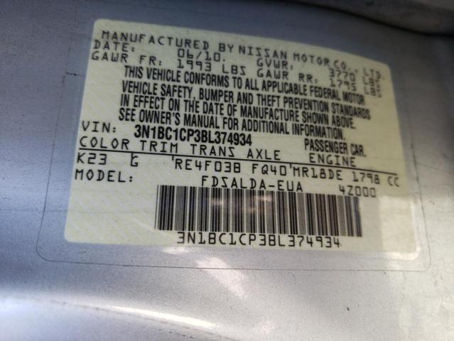 Photo 9 VIN: 3N1BC1CP3BL374934 - NISSAN VERSA S 