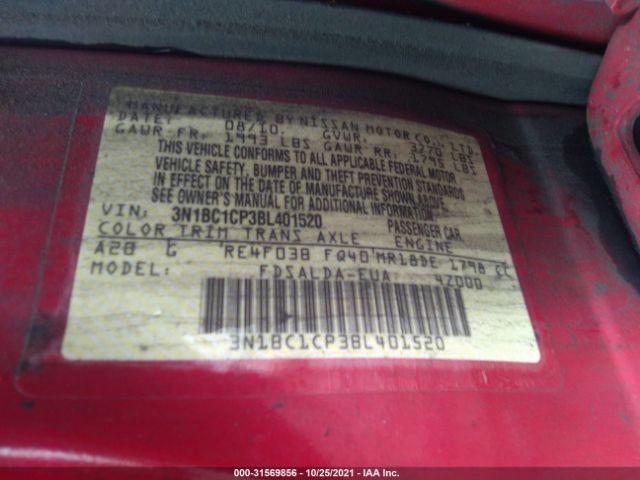 Photo 8 VIN: 3N1BC1CP3BL401520 - NISSAN VERSA 